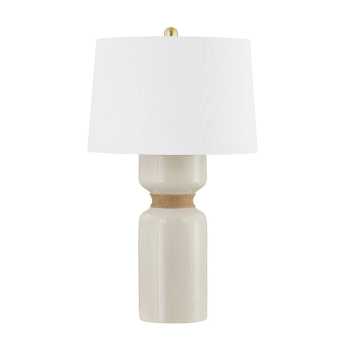 Hudson Valley Mindy 1 Light Table Lamp in Aged Brass/White - BKO1101-AGB-CIC