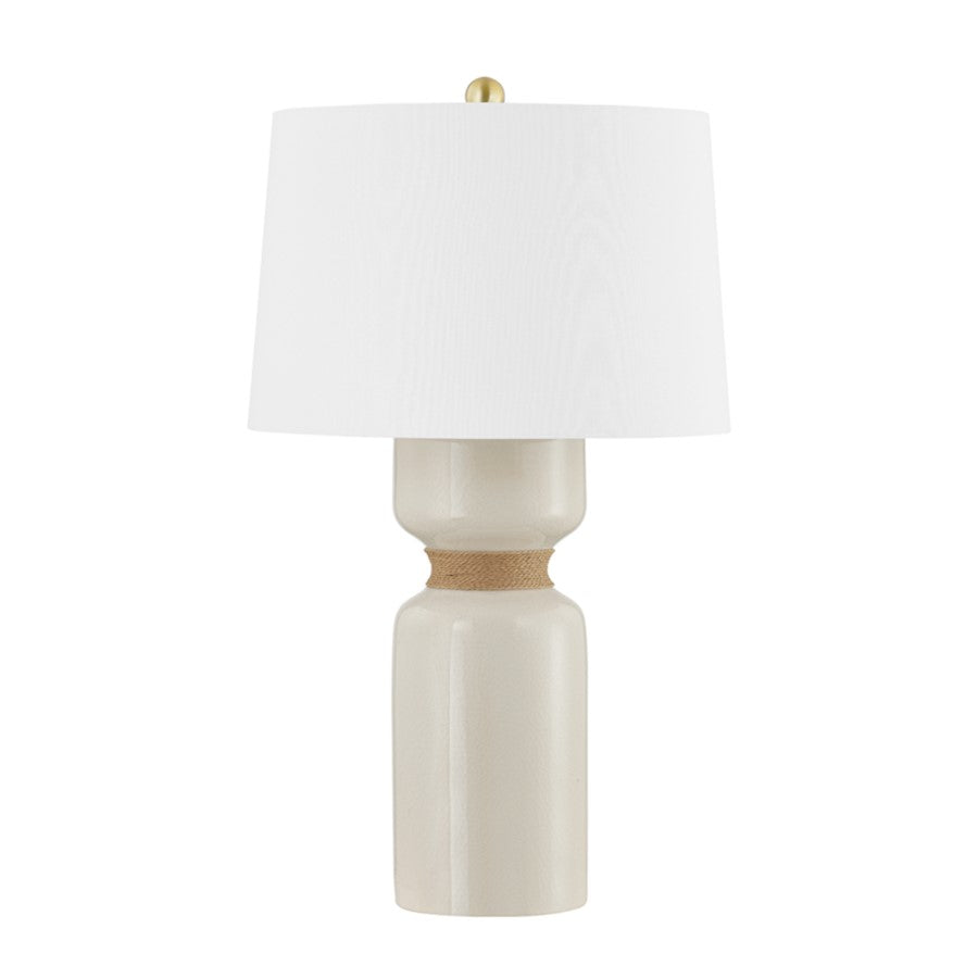 Hudson Valley Mindy 1 Light Table Lamp in Aged Brass/White - BKO1101-AGB-CIC