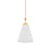 Hudson Valley Bronson 1 Light 13" Pendant, Brass/White Plaster - BKO1500-AGB-WP