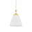 Hudson Valley Bronson 1 Light 19" Pendant, Brass/White Plaster - BKO1501-AGB-WP