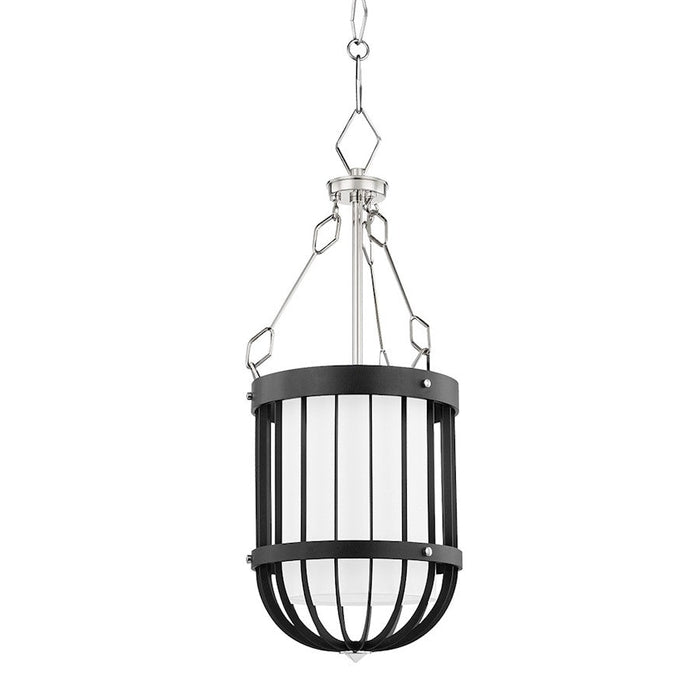 Hudson Valley Landon 1-Light Pendant, Polished Nickel/Black - BKO302-PN-BK