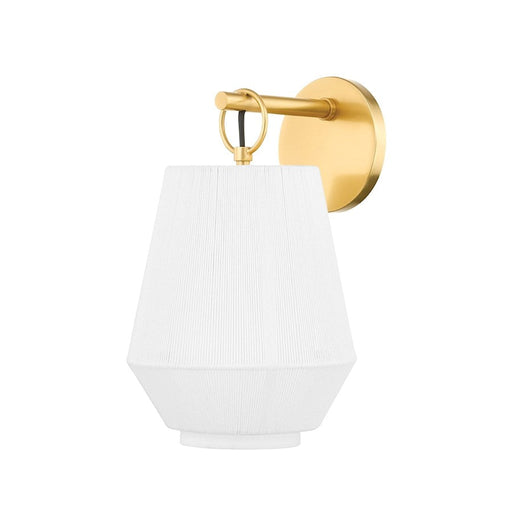 Hudson Valley Debi 1 Light Wall Sconce in Aged Brass/White - BKO500-AGB