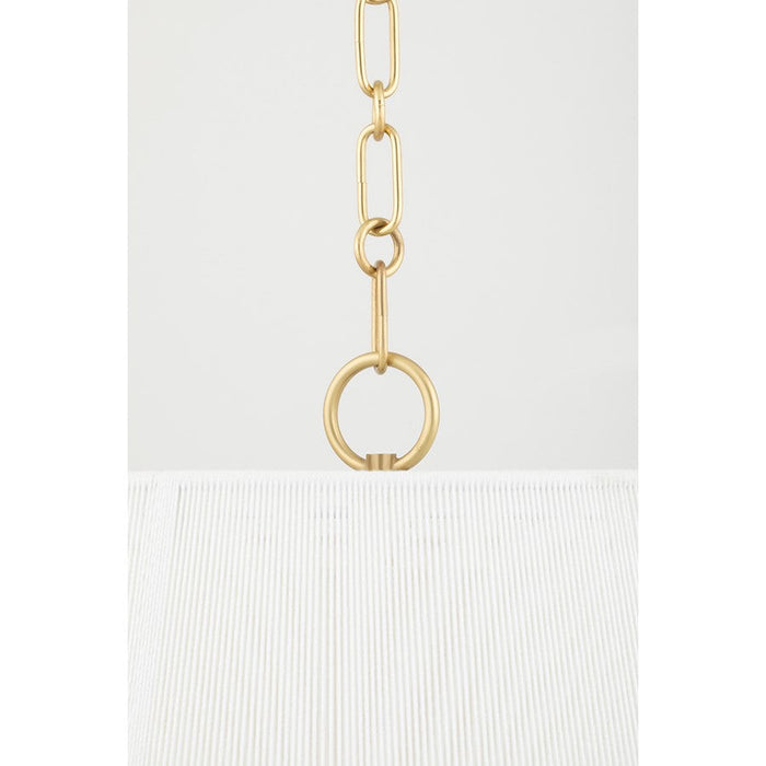 Hudson Valley Debi Pendant In Aged Brass/White