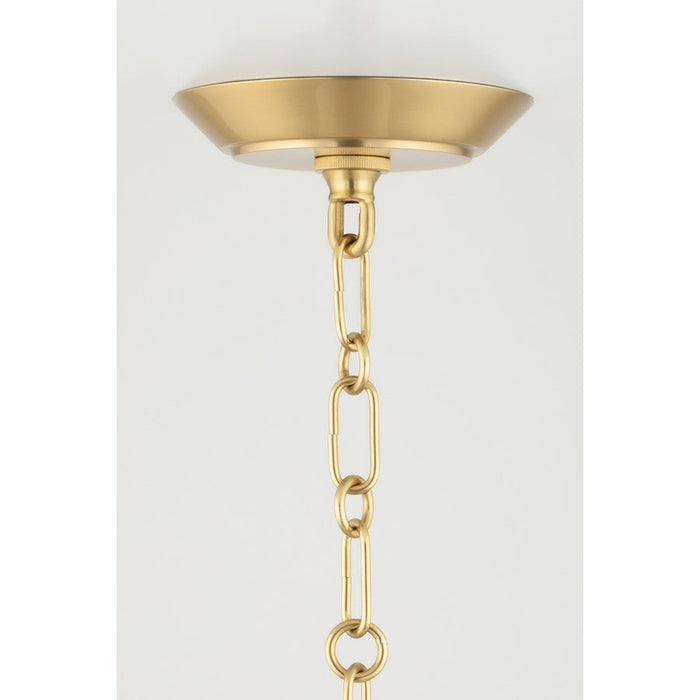 Hudson Valley Debi Pendant In Aged Brass/White