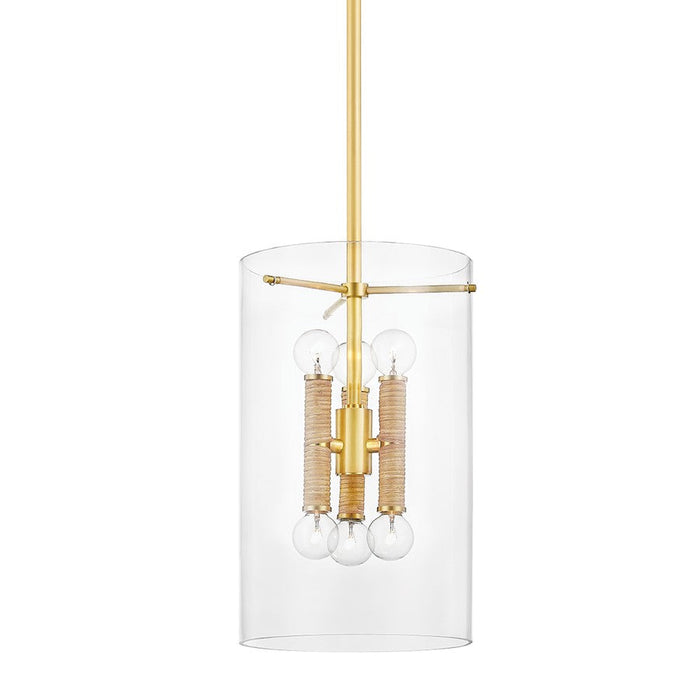 Hudson Valley Barlow 6 Light Lantern, Aged Brass/Clear - BKO800-AGB