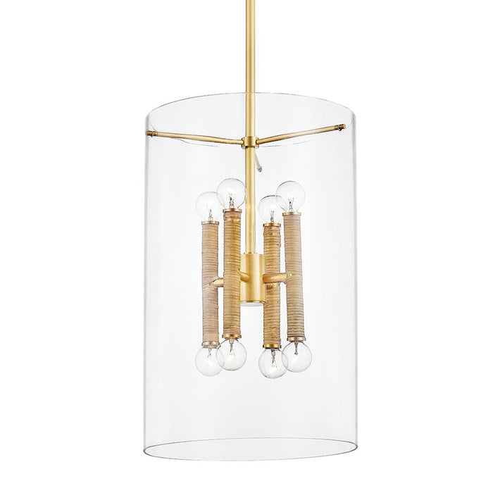 Hudson Valley Barlow 8 Light Lantern, Aged Brass/Clear - BKO801-AGB