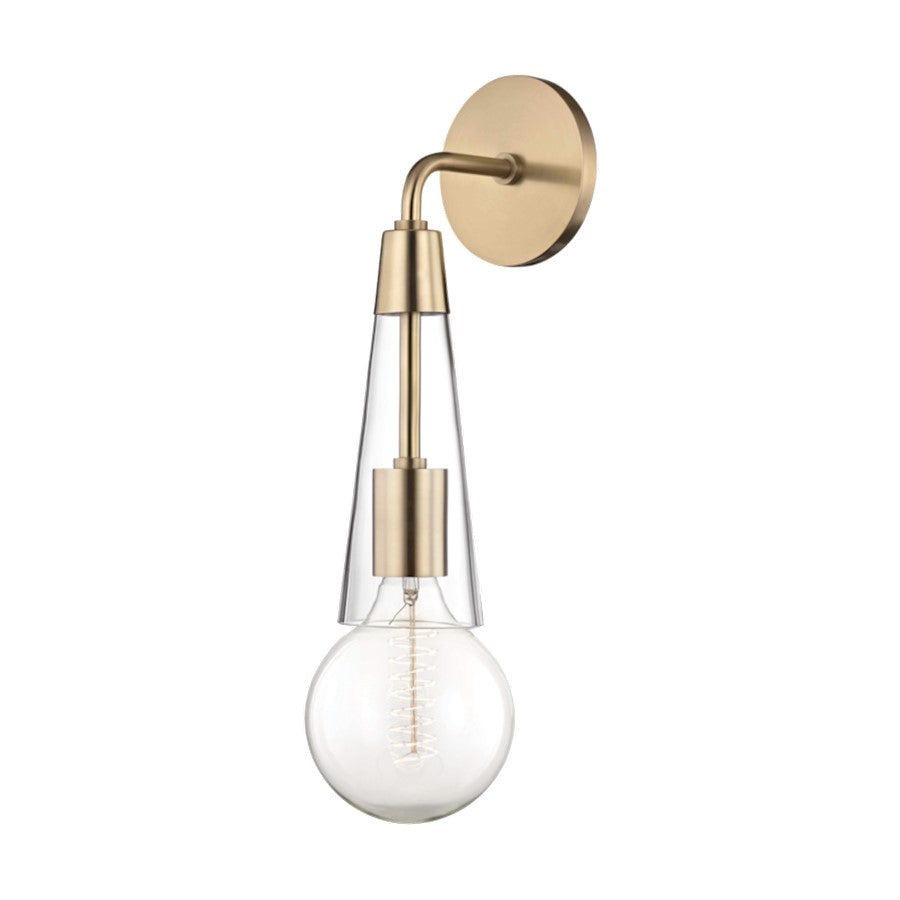 Mitzi Joni 1 Light Wall Sconce, Aged Brass/Clear - H103101-AGB