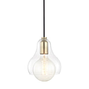 Mitzi Sadie 1 Light Pendant, Aged Brass/Clear - H104701L-AGB