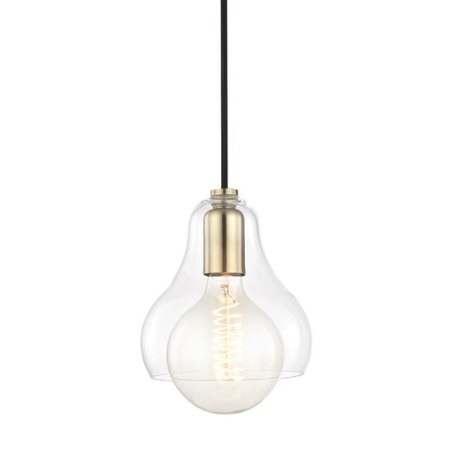 Mitzi Sadie 1 Light Pendant, Aged Brass/Clear - H104701L-AGB