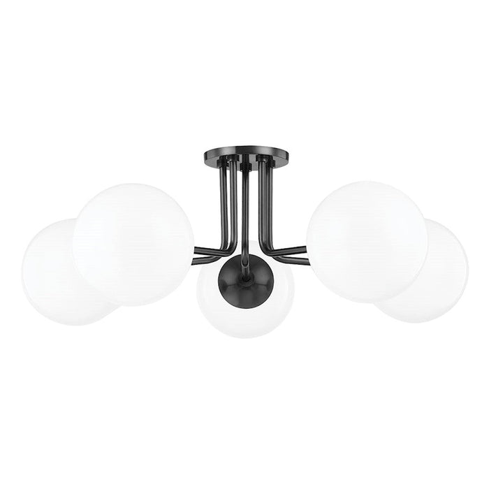 Mitzi Stella 5 Light Semi Flush, Old Bronze/White - H105605-OB