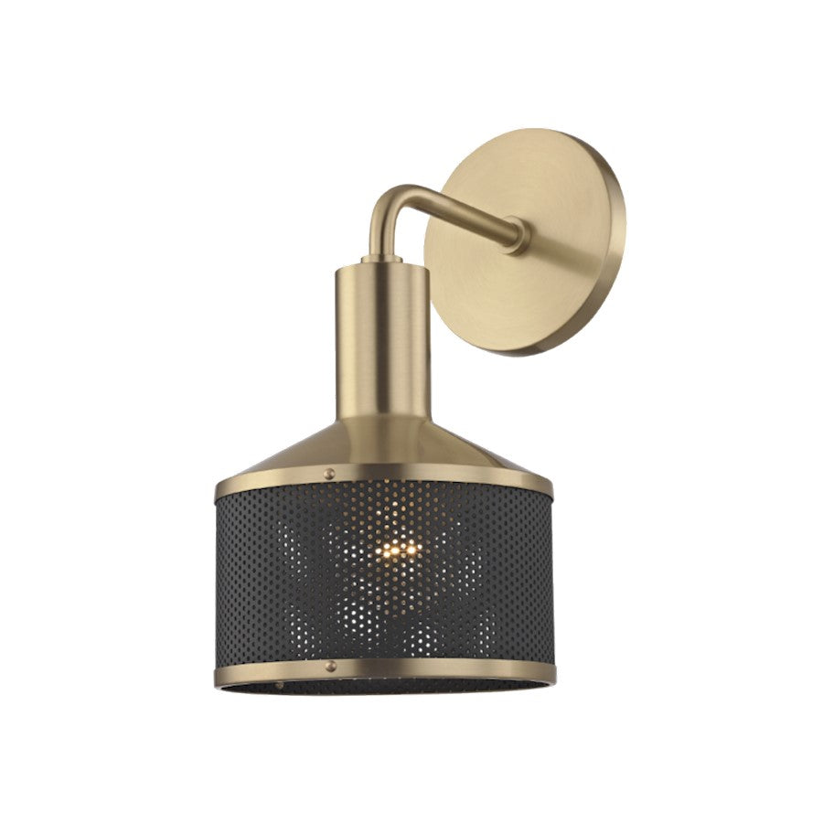 Mitzi Yoko 1 Light Wall Sconce, Aged Brass/Black - H119101-AGB-BK