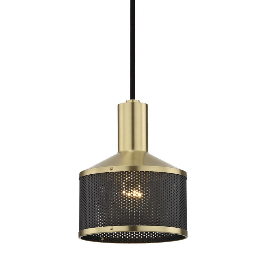 Mitzi Yoko 1 Light Pendant, Aged Brass/Black - H119701-AGB-BK