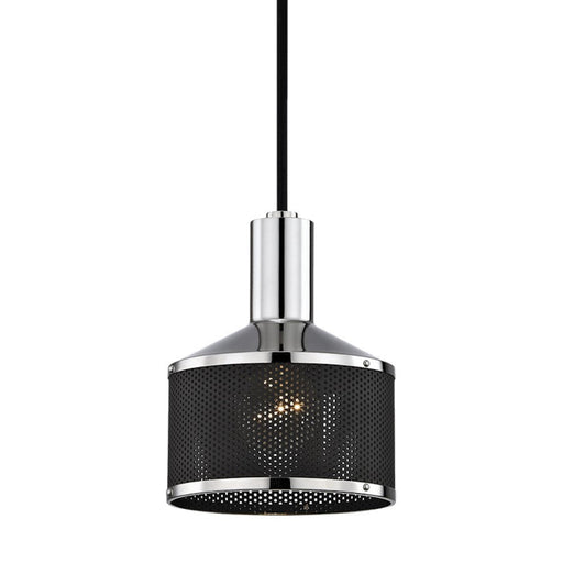 Mitzi Yoko 1 Light Pendant, Polished Nickel/Black - H119701-PN-BK