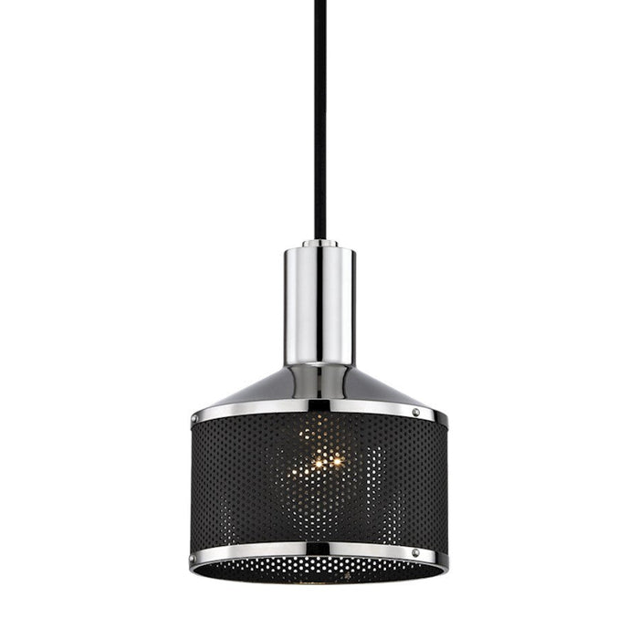 Mitzi Yoko 1 Light Pendant, Polished Nickel/Black - H119701-PN-BK