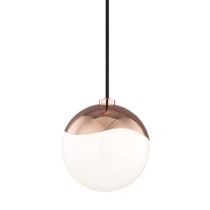 Mitzi Ella 1 Light Pendant, Polished Copper/White - H125701S-POC