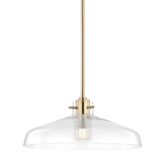 Mitzi Nemo 1 Light Pendant, Aged Brass/Clear - H128701A-AGB