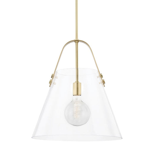 Mitzi Karin 1 Light Extra Large Pendant, Aged Brass/Clear - H162701XL-AGB