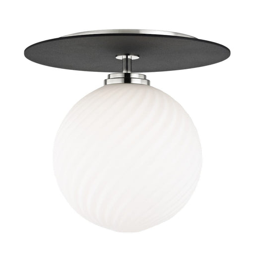 Mitzi Ellis 1 Light 10" Flush, Polished Nickel/Black/White - H200501L-PN-BK