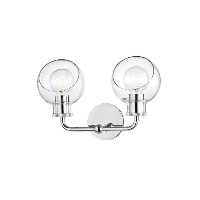 Mitzi Noelle 2 Light Bath And Vanity, Polished Nickel/Clear - H311302-PN