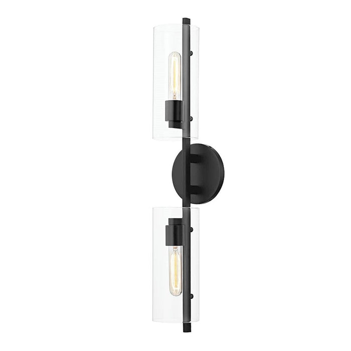 Mitzi Ariel 2 Light Wall Sconce, Soft Black/Clear - H326102-SBK