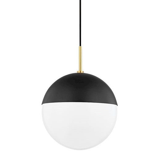 Mitzi Renee 1 Light Large Pendant, Brass/Black/Opal Glossy - H344701L-AGB-BK