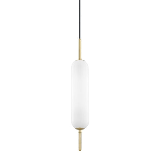 Mitzi Miley 1 Light Pendant, Aged Brass/Opal Shiny - H373701-AGB