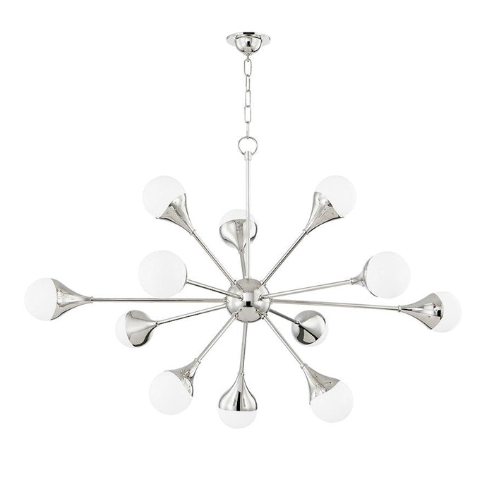 Mitzi Ariana 12 Light, 5-Tier Chandelier, Polished Nickel/Opal - H375812-PN