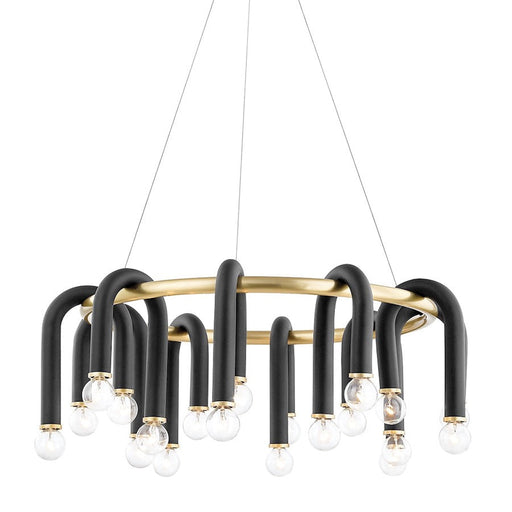 Mitzi Whit 20 Light Chandelier, Aged Brass/Black - H382820-AGB-BK