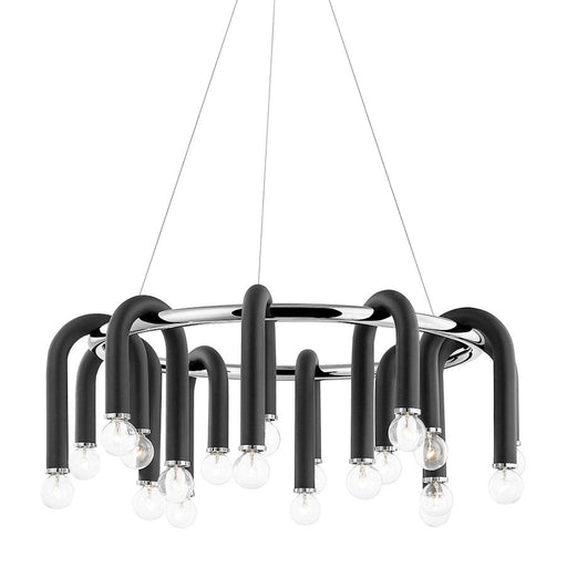 Mitzi Whit 20 Light Chandelier, Polished Nickel/Black - H382820-PN-BK