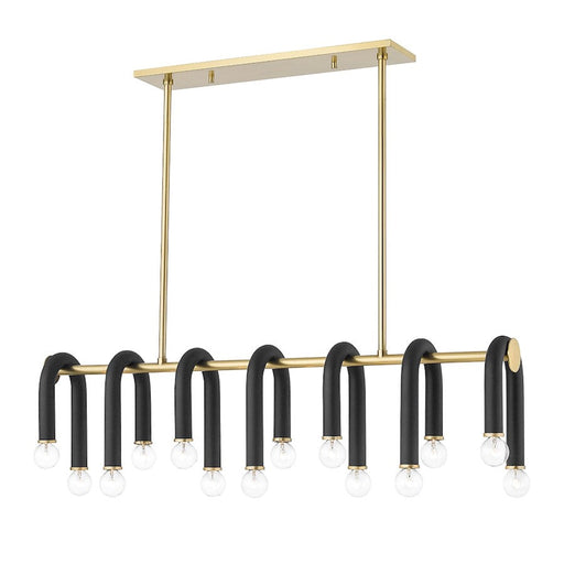 Mitzi Whit 14 Light Island, Aged Brass/Black - H382914-AGB-BK