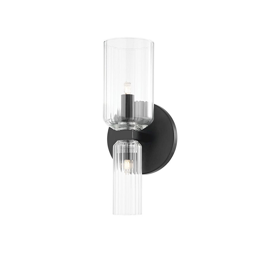 Mitzi Tabitha 2 Light Bath Bracket, Soft Black/Clear - H384301-SBK