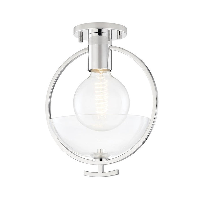 Mitzi Ringo 1 Light Semi Flush, Polished Nickel/Clear - H387601-PN