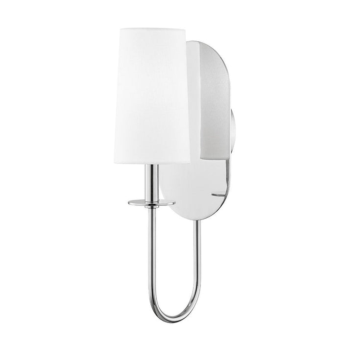 Mitzi Lara 1 Light Wall Sconce, Polished Nickel/White - H395101-PN