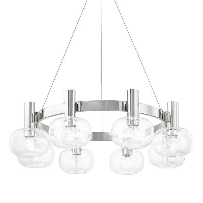 Mitzi Harlow 8 Light Chandelier, Polished Nickel/Clear - H403808-PN