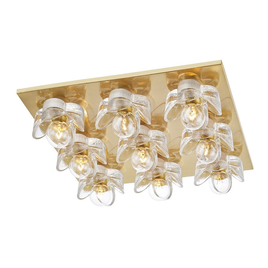 Mitzi Shea 9 Light Flush Mount, Aged Brass - H410509-AGB