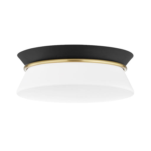 Mitzi Cath 1 Light Flush Mount, Aged Brass/Black - H425502-AGB-BK