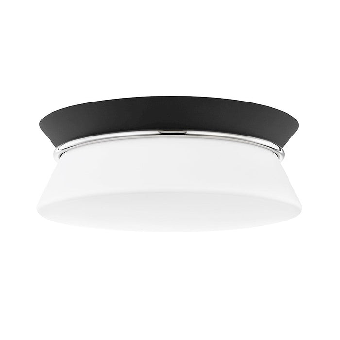 Mitzi Cath 1 Light Flush Mount, Polished Nickel/Black - H425502-PN-BK