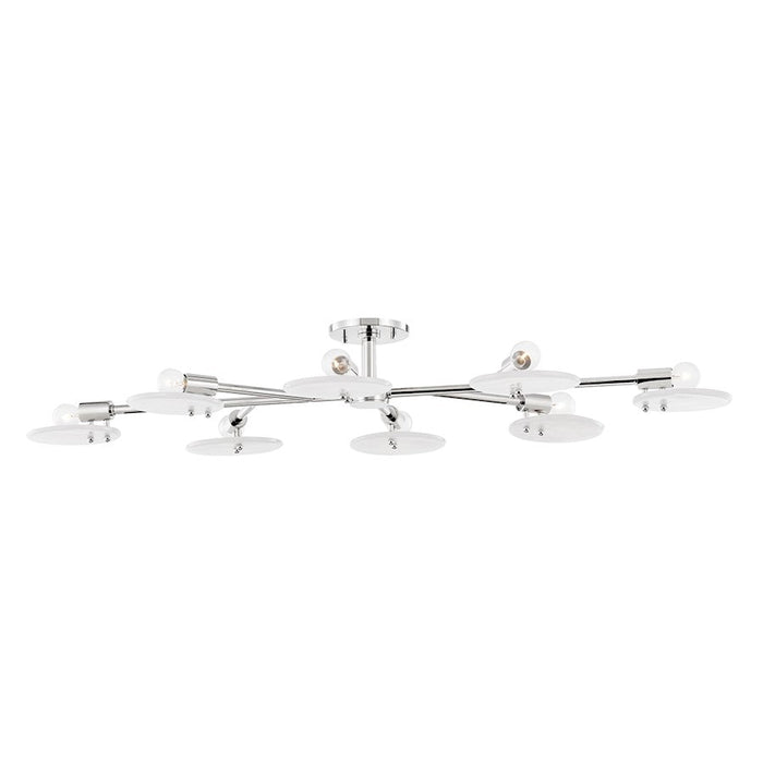 Mitzi Giselle 8 Light Semi Flush, Nickel/White Candy - H428608-PN