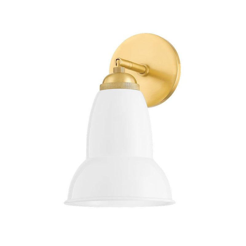 Mitzi Jamila 1 Light Wall Sconce, Aged Brass/Glossy White - H439101-AGB-GWH