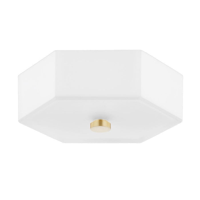 Mitzi Lizzie 2 Light LED Flush Mount, Brass/Nickel/White - H462502-AGB-PN