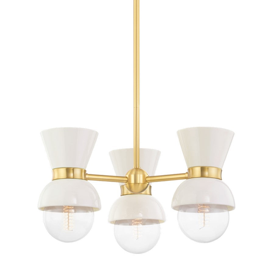 Mitzi Gillian 3 Light Semi Flush, Aged Brass - H469603-AGB-CCR