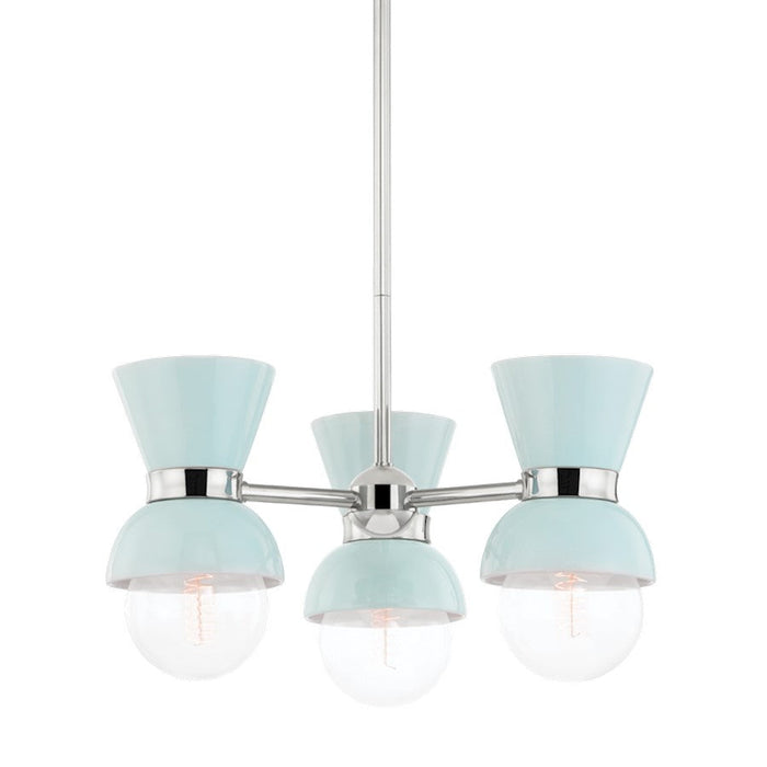 Mitzi Gillian 3 Light Semi Flush, Polished Nickel - H469603-PN-CRB