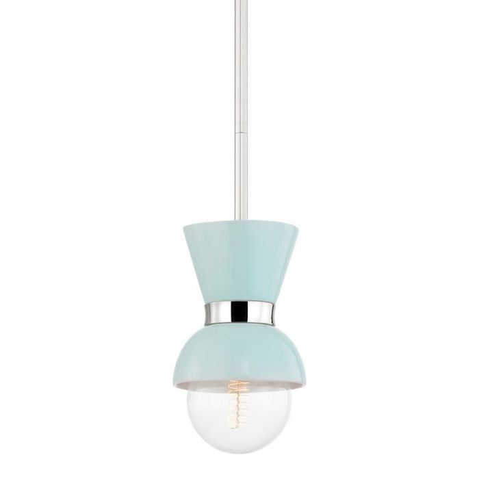 Mitzi Gillian 1 Light Pendant, Polished Nickel - H469701-PN-CRB