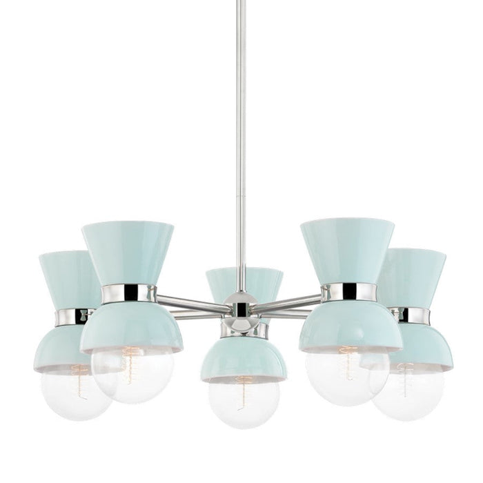 Mitzi Gillian 5 Light Chandelier, Polished Nickel - H469805-PN-CRB