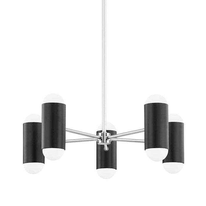 Mitzi Kira 10 Light Chandelier, Polished Nickel/Soft Black - H484810-PN-SBK