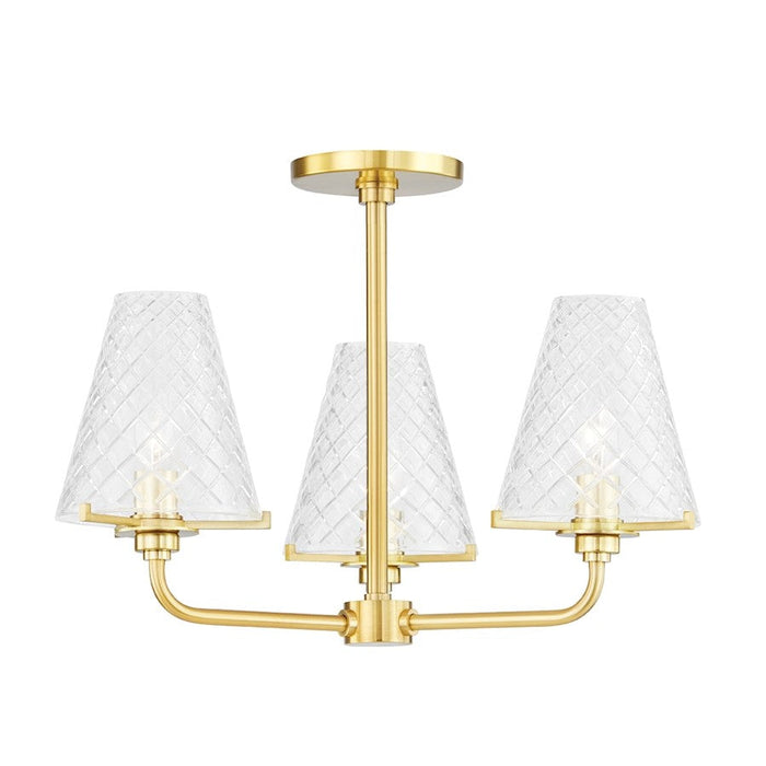 Mitzi Irene 3 Light Semi Flush, Aged Brass - H495603-AGB