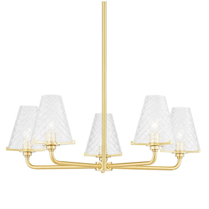 Mitzi Irene 5 Light Chandelier, Aged Brass - H495805-AGB