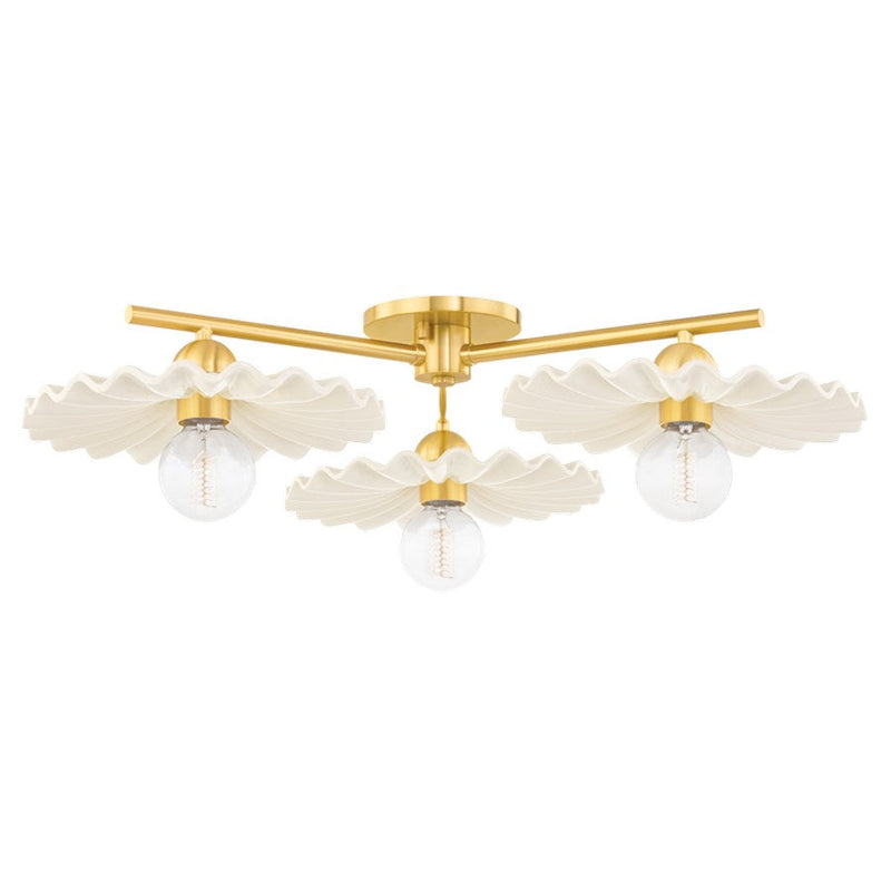Mitzi Presley 3 Light Semi Flush, Aged Brass - H499603-AGB-CCR