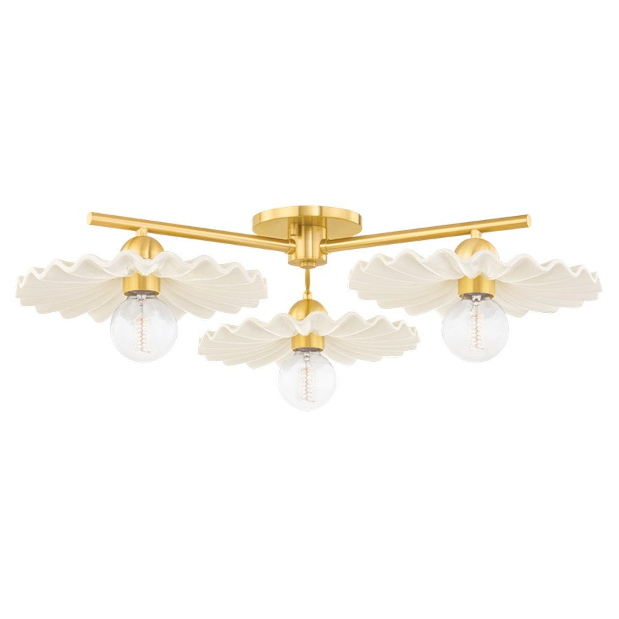 Mitzi Presley 3 Light Semi Flush, Aged Brass - H499603-AGB-CCR