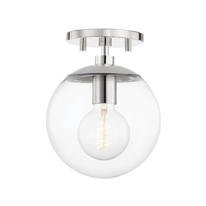 Mitzi Meadow 1 Light Semi Flush, Polished Nickel/Clear - H503601-PN